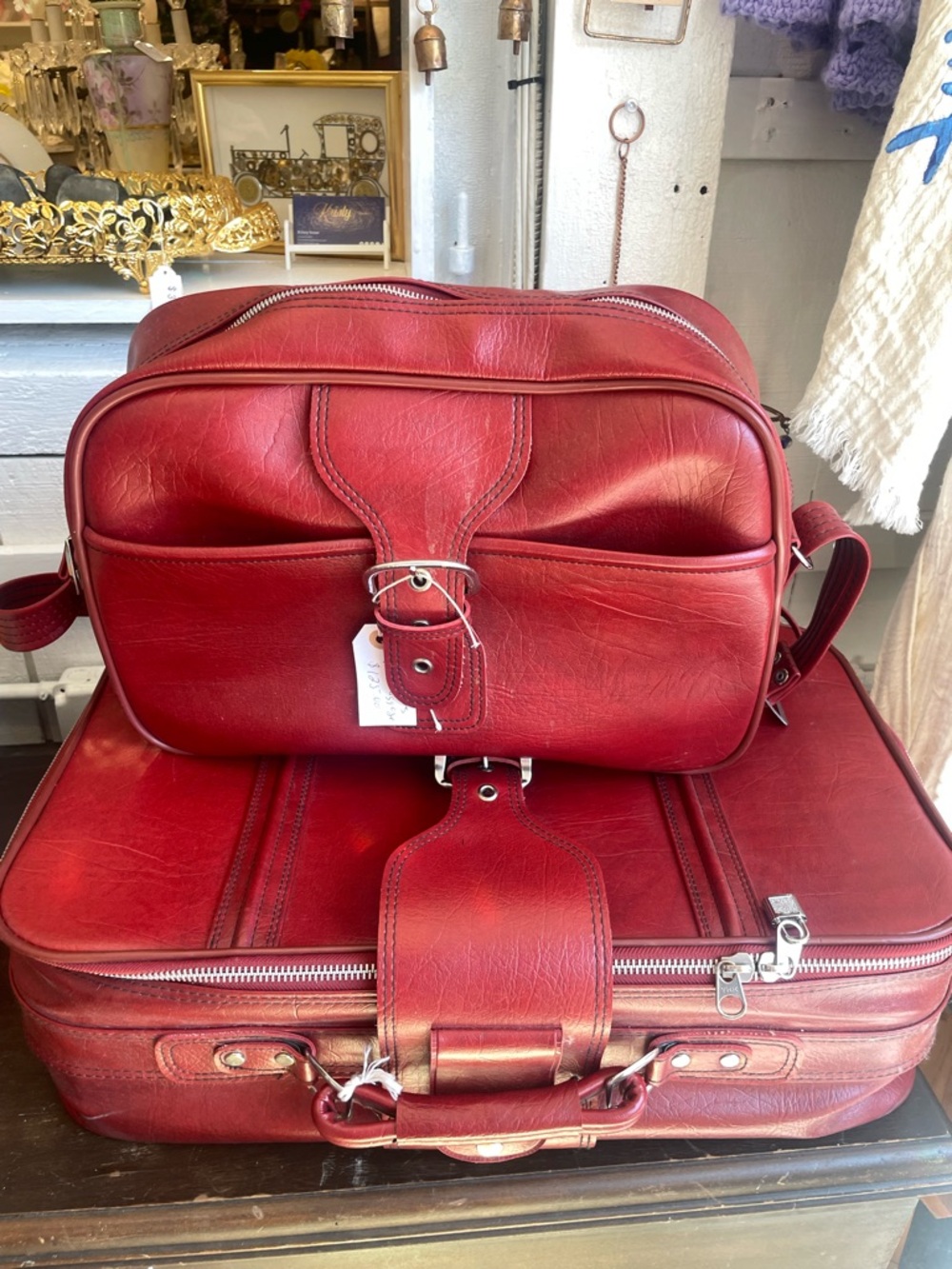 Sears Red Leather Crossbody Bag - Stylish Everyday Carry